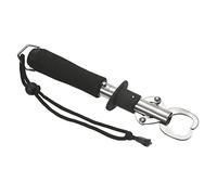 PATIKIL Fish Lip Gripper with Scale Max 66 LB Stainless Steel Fish Grip Grabber Holder with Strap for Fishing, Black