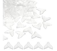 PATIKIL Fish Tail Crystal Glass Beads, 100 Pack Fish Bead Handcrafted Glass Spacer Bead for Jewelry Making Bracelet Earring, Silver