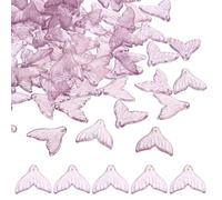 PATIKIL Fish Tail Crystal Glass Beads, 100 Pack Fish Bead Handcrafted Glass Spacer Bead for Jewelry Making Bracelet Earring, Light Purple