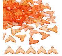 PATIKIL Fish Tail Crystal Glass Beads, 100 Pack Fish Bead Handcrafted Glass Spacer Bead for Jewelry Making Bracelet Earring, Orange