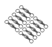PATIKIL Fishing Barrel Swivels, 50Pcs 57LBS Stainless Steel Solid Ring Terminal Tackle for Saltwater Freshwater Fishing, Black