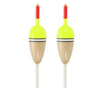 PATIKIL Fishing Floats Rigs 2.1 Inch, 2 Pack Oval Fishing Bobbers Stick Slip Bobbers Fishing Accessories with Buoyant Balsa Wood Body for Crappie Freshwater Fishing Tackle, Red/Yellow