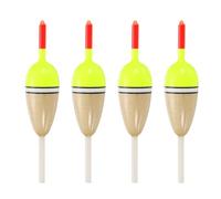 PATIKIL Fishing Floats Rigs 2.1 Inch, 4 Pack Oval Fishing Bobbers Stick Slip Bobbers Fishing Accessories with Buoyant Balsa Wood Body for Crappie Freshwater Fishing Tackle, Red/Yellow