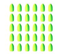 PATIKIL Fishing Foam Floats 0.5 Inch, 30Pcs Oval Snell Floats Fly Fishing Strike Indicator for Pompano Rig Trout Catfish Walleye, Yellow Green