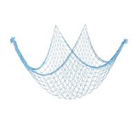PATIKIL Fishing Net Decor, 80" x 60" Mediterranean Style Photographing Decoration Natural Fish Net Party Accessory for Home Bedroom, Light Blue