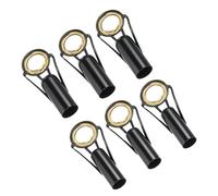 PATIKIL Fishing Rod Tips Repair Kit 10mm/8.5mm Tube Dia, 6 Pcs Stainless Steel Ring Guide for Saltwater Freshwater Fishing, Black and Gold