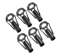 PATIKIL Fishing Rod Tips Repair Kit 5.5mm/6mm Tube Dia, 6 Pcs Stainless Steel Ring Guide for Saltwater Freshwater Fishing, Black