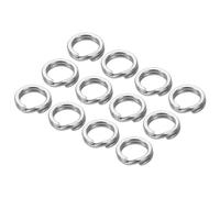PATIKIL Fishing Split Rings 111LB, 100 Pack Stainless Steel Double Flat Wire Lure Ring 7mm for Jigging Trolling Saltwater Terminal Tackle Connector