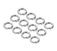 PATIKIL Fishing Split Rings 124LB, 100 Pack Stainless Steel Double Flat Wire Lure Ring 6mm for Jigging Trolling Saltwater Terminal Tackle Connector