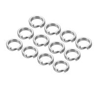 PATIKIL Fishing Split Rings 211LB, 100 Pack Stainless Steel Double Flat Wire Lure Ring 10mm for Jigging Trolling Saltwater Terminal Tackle Connector