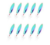 PATIKIL Fishing Spoons, 10 Pcs 3/5 oz Fishing Lures Casting Spoon Treble Hooks Jigs Hard Metal Spinner Baits for Freshwater Saltwater Salmon, Multicolor