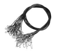 PATIKIL Fishing Wire Leaders 20", 20 Pack 200lb High Strength Carbon Steel Nylon Coated Fishing Line with Swivel Snap for Saltwater Freshwater, Black