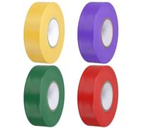 PATIKIL Flagging Tape 1" x148', 4 Pack PVC Non-Adhesive Neon Marking Tape for Tree Survey Boundaries Outdoor Trail, Red, Dark Green, Purple, Khaki