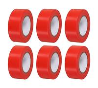 PATIKIL Flagging Tape 1" x98', 6 Pack PVC Non-Adhesive Neon Marking Tape for Tree Survey Boundaries Outdoor Trail, Red