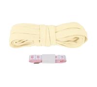 PATIKIL Flat Drawstring Cord 10mm x 5 Yd, Draw String Replacement Flat Rope Soft Cotton Hoodie String Cords Roll with Ruler for Sweatpants Shorts Pants Strap Garment, Cream