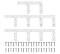 PATIKIL Flat Mending Plate 2.4"x0.6", 12 Pcs Stainless Steel L-Shape Flat Bracket for Shelves Corner Braces Brackets Metal Fixing Joining Plates for Wood Furniture Cabinet Frame Repair