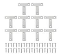 PATIKIL Flat Mending Plate 2.4"x0.6", 8 Pcs Stainless Steel T-Shape Flat Bracket for Shelves Corner Braces Brackets Metal Fixing Joining Plates for Wood Furniture Cabinet Frame Repair