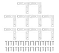 PATIKIL Flat Mending Plate 2"x0.6", 12 Pcs Stainless Steel L-Shape Flat Bracket for Shelves Corner Braces Brackets Metal Fixing Joining Plates for Wood Furniture Cabinet Frame Repair