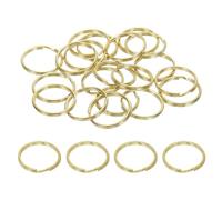 PATIKIL Flat Split Ring, 20Pcs 1"/25mm Diameter Brass Flat Split Key Chain Rings for DIY Home Office Car Keys