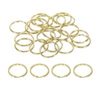 PATIKIL Flat Split Rings, 50Pcs 1"/25mm Diameter Pure Brass Flat Split Key Chain Rings for DIY Home Office Car Keys