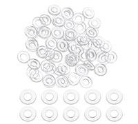 PATIKIL Flat Washer, 200 Pcs PVC Plastic Washers Round Sealing Spacer Gasket 2.5mm ID 5mm OD 1mm Thickness for Shower Door Handles Towel Bars Grommets Hardware Replacement, Clear