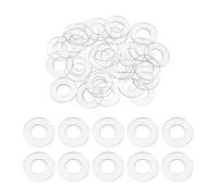PATIKIL Flat Washer, 200 Pcs PVC Plastic Washers Round Sealing Spacer Gasket 6mm ID 12mm OD 0.5mm Thickness for Shower Door Handles Towel Bars Grommets Hardware Replacement, Clear