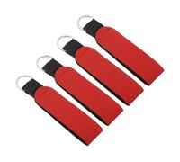 PATIKIL Floating Neoprene Keychain, 4 Pcs Waterproof Buoyant Key Ring Sublimation Float Keychain for Outdoor Water Sports, Red
