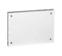 PATIKIL Floating Photo Frame, 3" x 4.1" Desktop Frameless Picture Frame Double Sided Acrylic Magnetic Display Frame for Family Travel Party Photo Souvenirs Artwork, Clear
