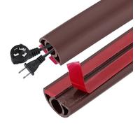 PATIKIL Floor Cord Cover 2 cm x 3 Meters, Self Adhesive Cord Hider Floor Power Cord Protector Extension Cable Management Cable Recess for Offices Exhibitions, Coffee