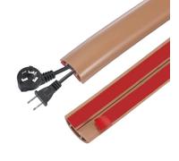 PATIKIL Floor Cord Cover 2 cm x 3 Meters, Self Adhesive Cord Hider Floor Power Cord Protector Extension Cable Management Cable Recess for Offices Exhibitions, Brown