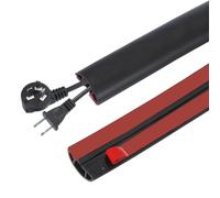 PATIKIL Floor Cord Cover 4 cm x 3 Meters, Self Adhesive Cord Hider Floor Power Cord Protector Extension Cable Management Cable Recess for Offices Exhibitions, Black