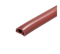 PATIKIL Floor Cord Cover Cable Protector 0.35" W x 0.28" H 10ft Red Self Adhesive Cable Management for Home Office