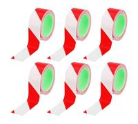 PATIKIL Floor Marking Tape 2 Inch x 110 Ft, 6 Pcs Self-Adhesive Warning Safety Tape Caution Stripe for Walls Floors Pipes Equipment Outdoor, Red/White