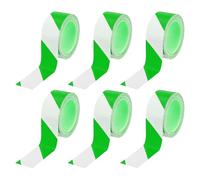 PATIKIL Floor Marking Tape 2 Inch x 110 Ft, 6 Pcs Self-Adhesive Warning Safety Tape Caution Stripe for Walls Floors Pipes Equipment Outdoor, Green/White