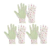 PATIKIL Floral Gardening Gloves for Women, 3 Pair Non-Slip Grip Garden Glove Women Working Yard Gloves for Yard Cleaning, Gardening, Weeding, Planting, Pink