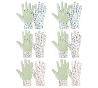 PATIKIL Floral Gardening Gloves for Women, 6 Pair Non-Slip Grip Garden Glove Women Working Yard Gloves for Yard Cleaning, Gardening, Weeding, Planting, Blue Purple Pink