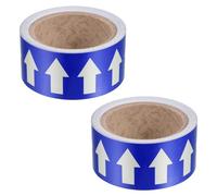 PATIKIL Flow Arrow Tape, 2 Roll Polyethylene Pipe Marking Sticker with Reflective Strip, Waterproof Heat Resistant, for Pipe Flow Directional Identification, 2 Inch x 33 Ft, Blue/White