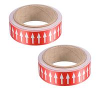 PATIKIL Flow Arrow Tape, 2 Roll Polyethylene Pipe Marking Sticker with Reflective Strip, Waterproof Heat Resistant, for Pipe Flow Directional Identification, 1.2 Inch x 33 Ft, Red/White