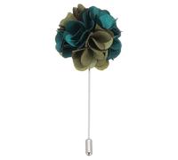 PATIKIL Flower Boutonnieres Pin, 1 Pcs Lapel Pin for Men Camellia Flower for Suit Wedding Graduation Anniversary Brooch Graduation Outfit Accessories, Dark Green/Green-Yellow