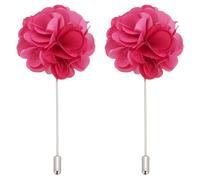 PATIKIL Flower Boutonnieres Pin, 2 Pcs Lapel Pin for Men Camellia Flower for Suit Wedding Graduation Anniversary Brooch Graduation Outfit Accessories, Rose Red/Red