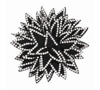PATIKIL Flower Brooch Pin for Women, Rhinestone Rose Flower Brooch Dainty Fabric Floral Boutonnieres Corsage Lapel Pins for Women Wedding Party Dance Gift Clothes Accessories, Silver Tone