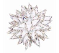 PATIKIL Flower Brooch Pin for Women, Rhinestone Rose Flower Brooch Dainty Fabric Floral Boutonnieres Corsage Lapel Pins for Women Wedding Party Dance Gift Clothes Accessories, White