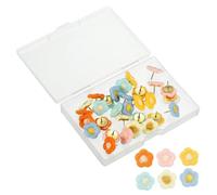 PATIKIL Flower Decorative Push Pins, 30 Pcs Thumb Tacks Embroidered Cute Push Pins for Corkboard Bulletin Board Picture Map Office, Multicolor