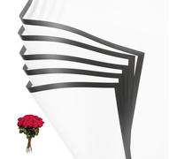 PATIKIL Flower Gift Wrapping Paper, 20 Sheets Black Edge Waterproof Bouquet Paper Wrap Florist Supplies Packaging Floral Papers for Wedding DIY Craft Valentine Mother's Day, White