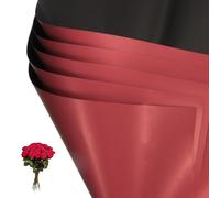 PATIKIL Flower Gift Wrapping Paper, 20 Sheets Double Sided Waterproof Bouquet Paper Wrap Florist Packaging Floral Papers for Wedding DIY Craft Valentine Mother's Day, Black