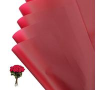 PATIKIL Flower Gift Wrapping Paper, 20 Sheets Waterproof Bouquet Paper Solid Color Wrap Florist Papers for Wedding DIY Craft Graduation Valentine Mother's Day, Red