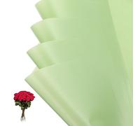 PATIKIL Flower Gift Wrapping Paper, 20 Sheets Waterproof Bouquet Paper Solid Color Wrap Florist Papers for Wedding DIY Craft Graduation Valentine Mother's Day, Green