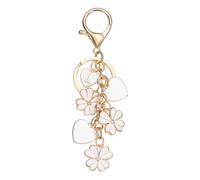 PATIKIL Flower Initial Keychain, Cute Key Chains Flower Purse Keychain Charms Enamel Letter Keyring Key Chain Accessories for Women Girls Bag Handbags Backpack, White Letter L