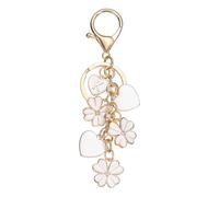 PATIKIL Flower Initial Keychain, Cute Key Chains Flower Purse Keychain Charms Enamel Letter Keyring Key Chain Accessories for Women Girls Bag Handbags Backpack, White Letter K
