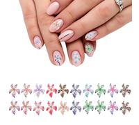 PATIKIL Flower Nail, 3D Flowers for Nails Acrylic Resin Hibiscus Floral Art Accessories - Fitting for (DIY Manicure - Tips Decoration - Women and Girls) 20 Pcs & Multicolor